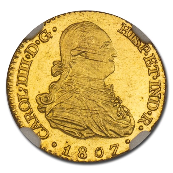 1807-M Spain Gold Escudo Charles IV MS-64 NGC 1807-M Spain Gold Escudo Charles IV MS-64 NGC
